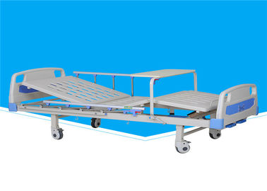 La cama de hospital manual del metal de dos manivelas ajustable con ABS vuelca la tabla
